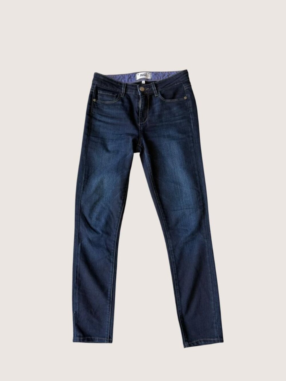 PAIGE HOXTON ULTRA SKINNY JEANS. Size 25. Dark blue rinse.